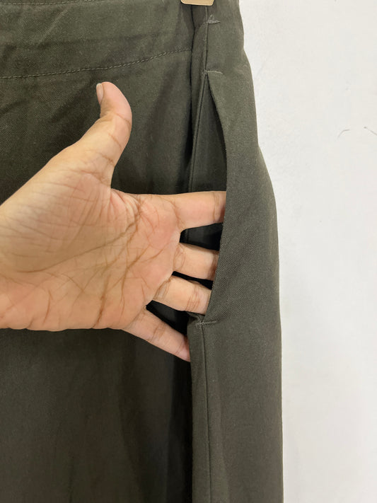 Olive Green Solid Skirt