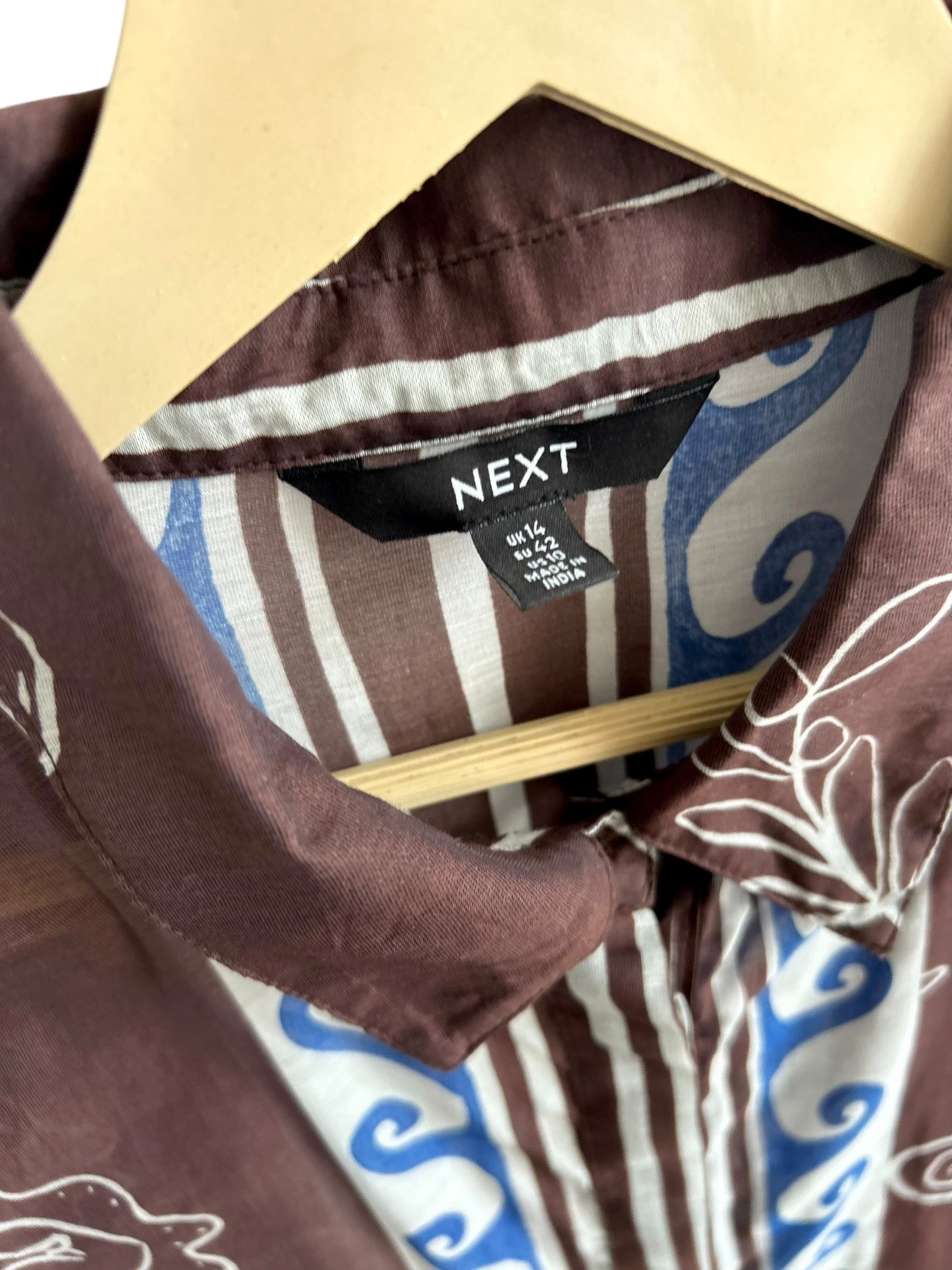 NEXT Greek Print Co Ord Set: Brown
