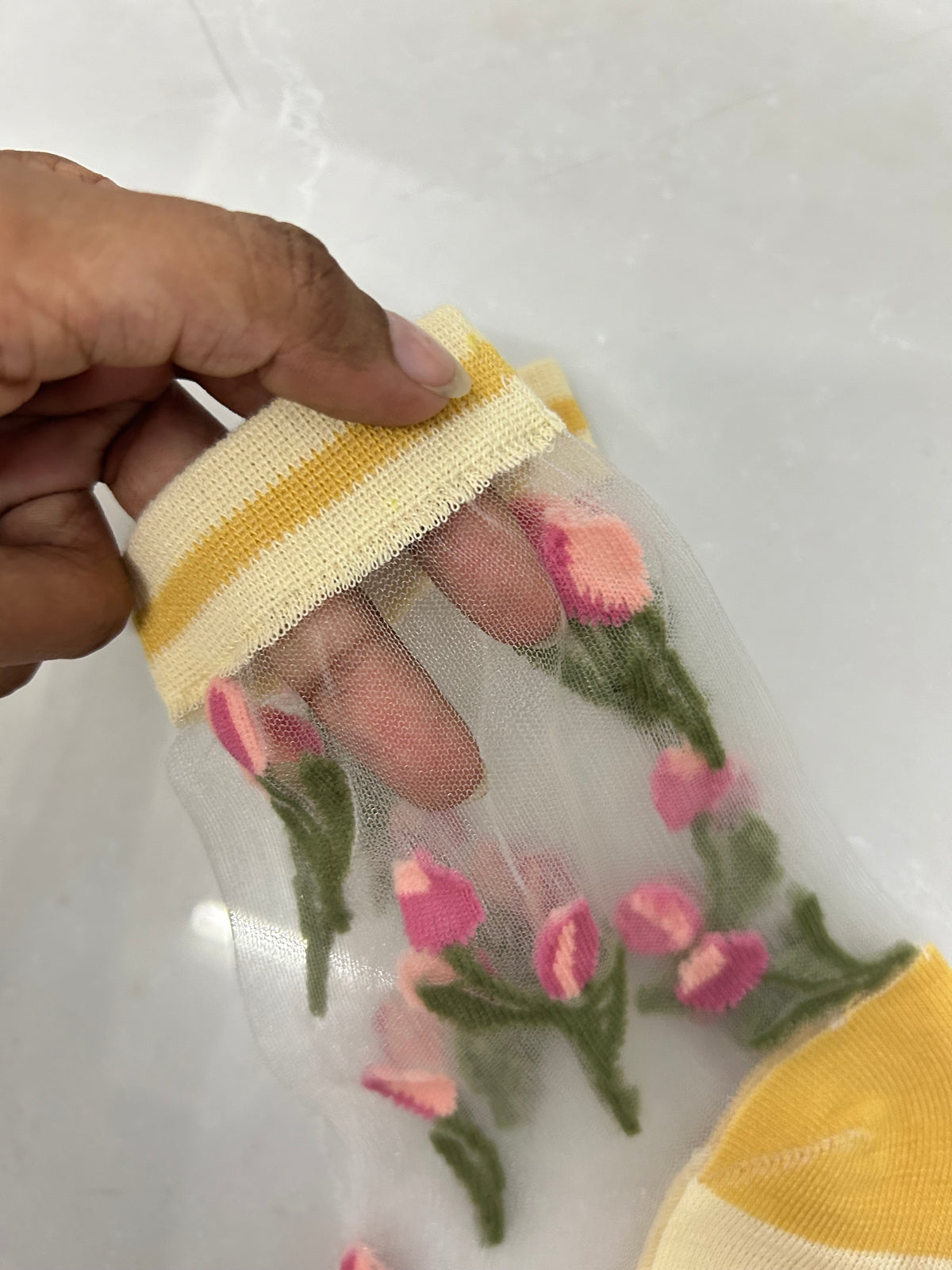 Mesh Floral Socks