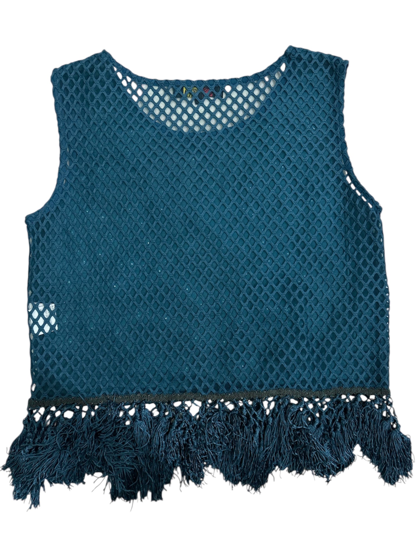 Pearl Embellished Fringe Top