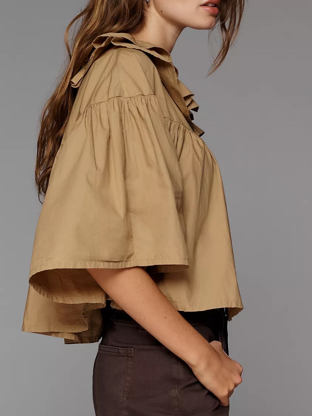 Maeve Ruffle Collar Swing Top