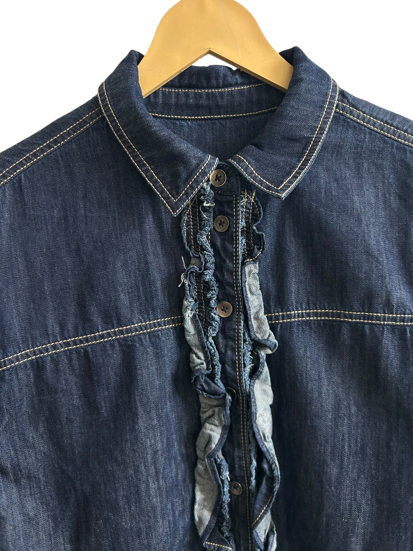 Denim Ruffle Shirt