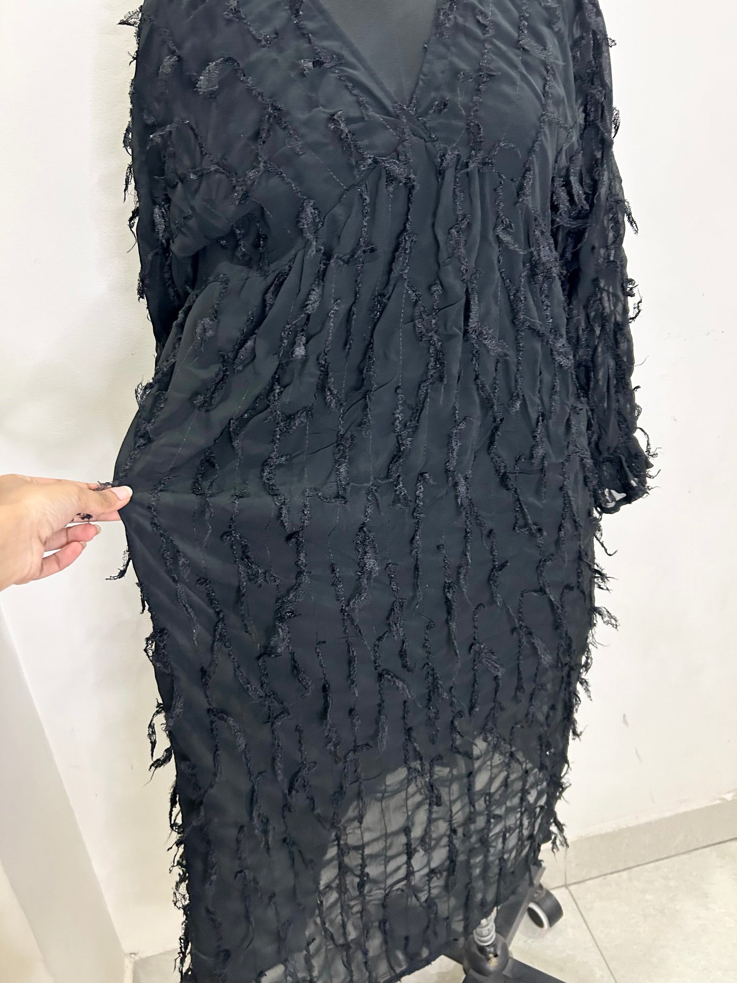 Textured Black Dress