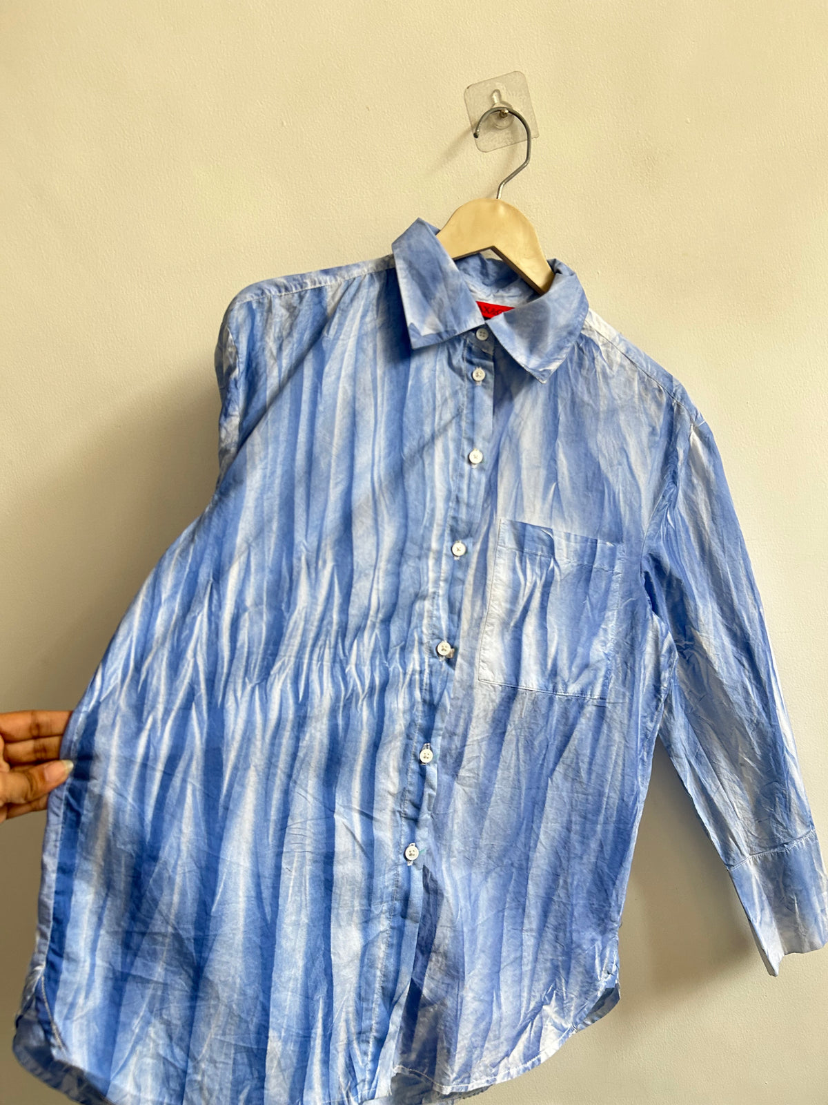 Blue Printed Shirt: 38”