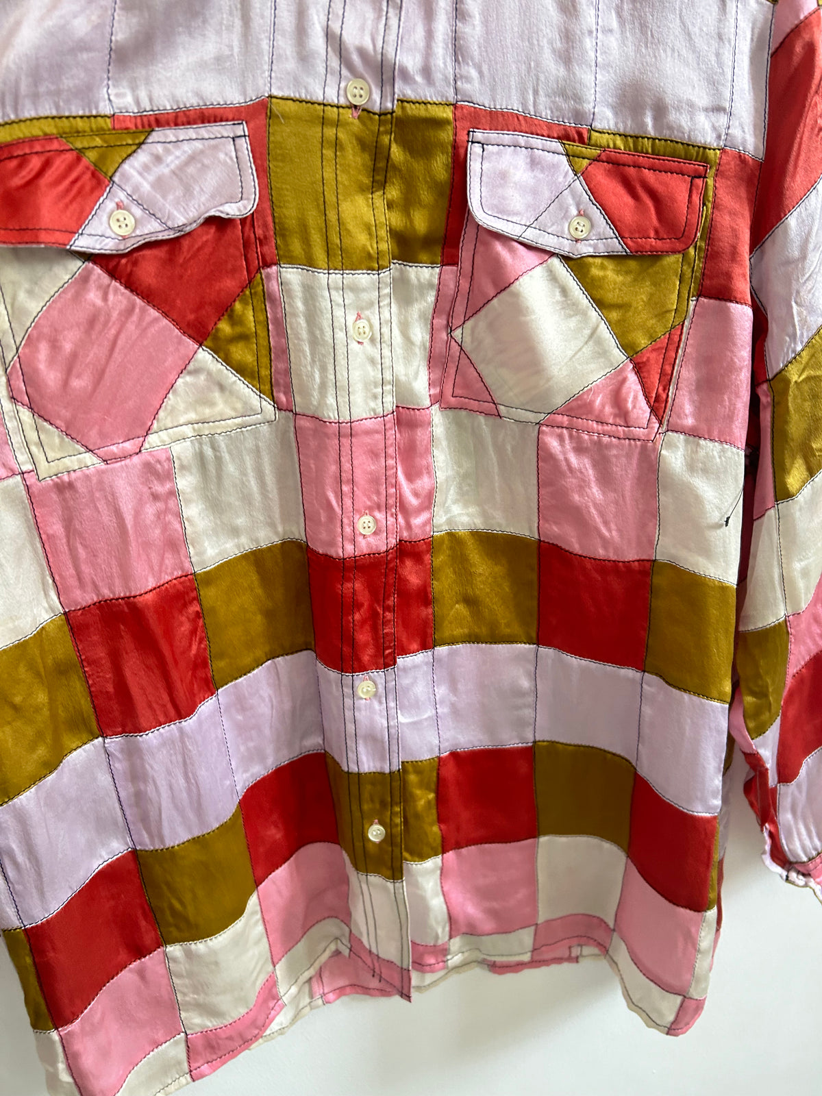Multicolor Patchwork Shirt: 42”