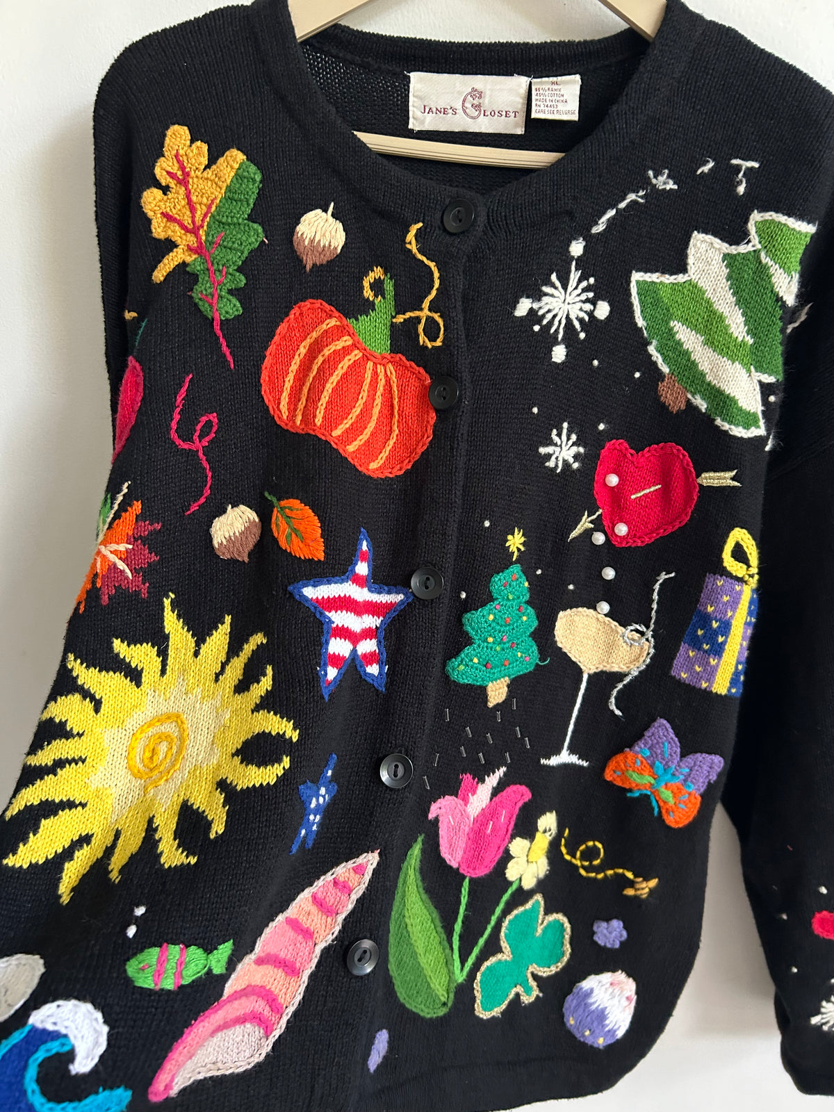 Embroidered Festive Sweater: 46”