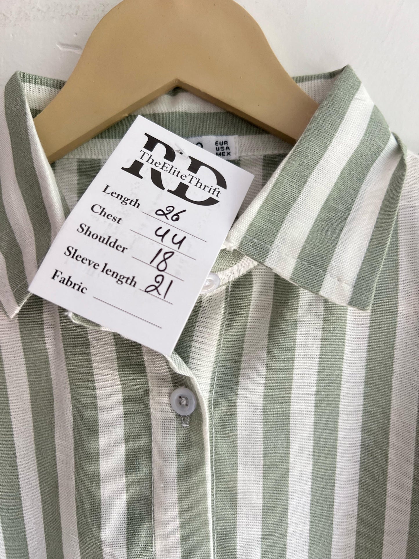 Green Cotton Striped Shirt