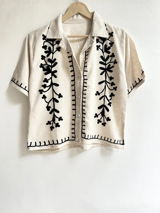 Cotton Embroidered Shirt: Chest-38”