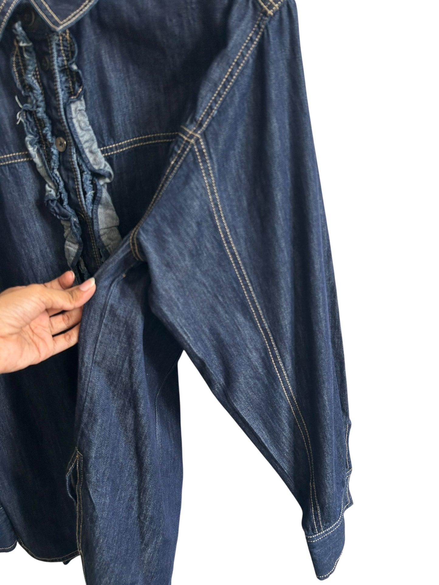 Denim Ruffle Shirt