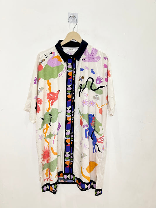 Abstract Print Shirt (with pockets): Chest- 54”