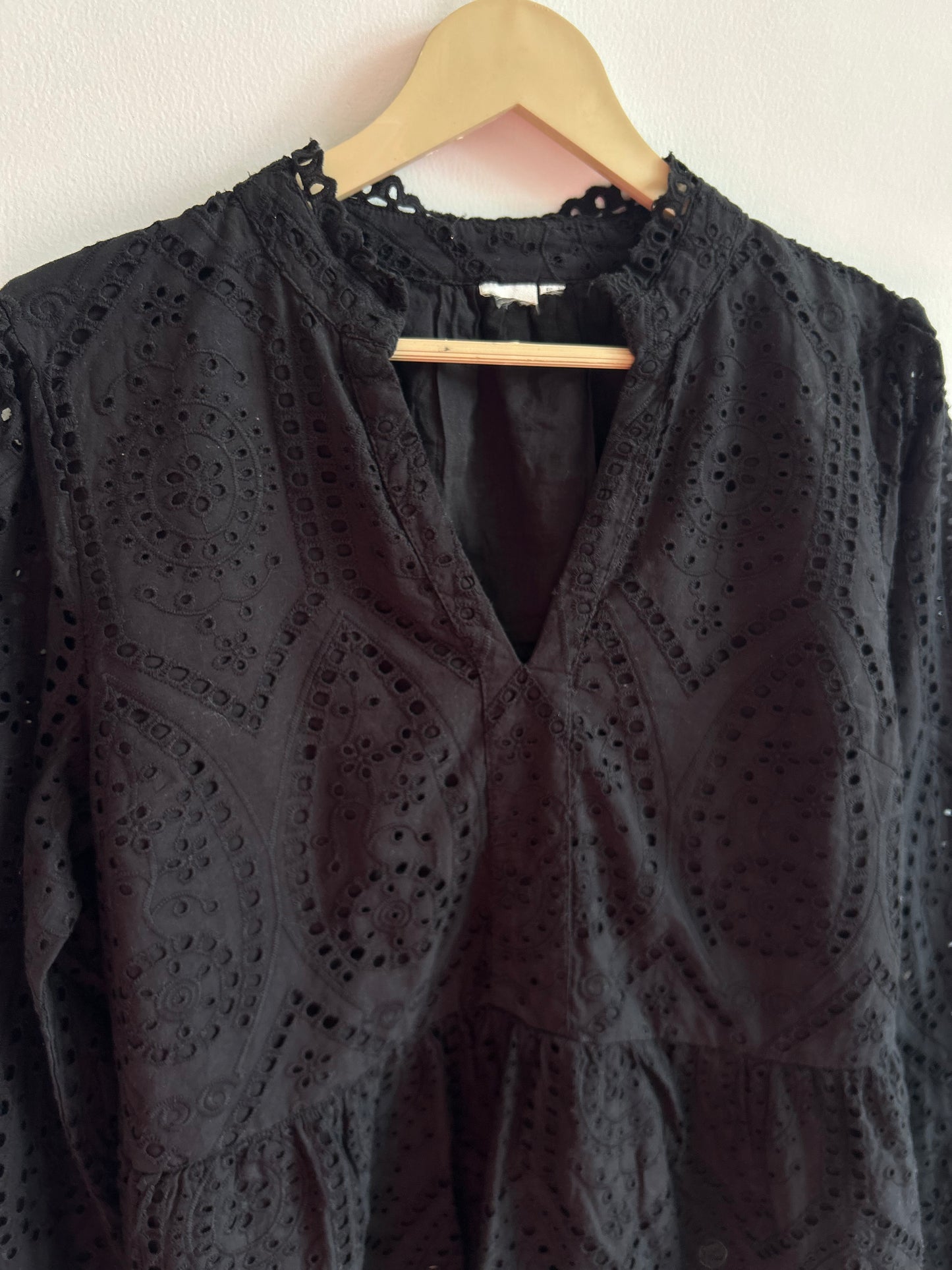 Black Schiffli Top