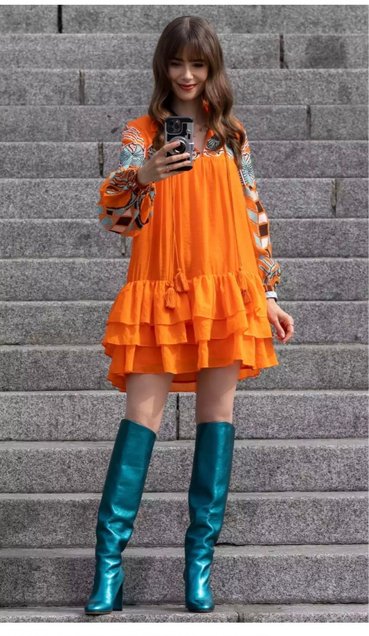 Iris Apfel X H&M Flounce-hemmed Dress