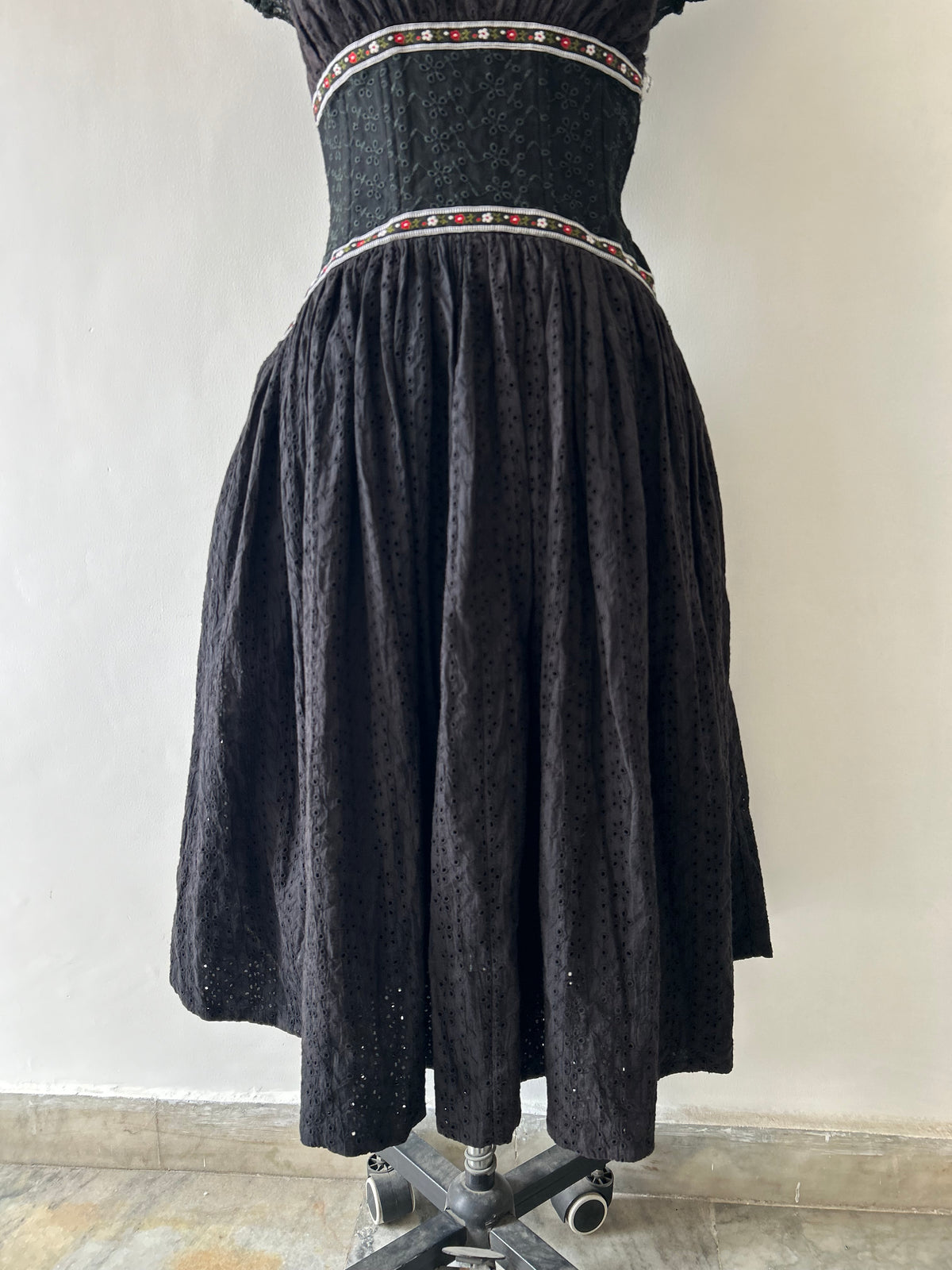 Black Floral Dress: 34”