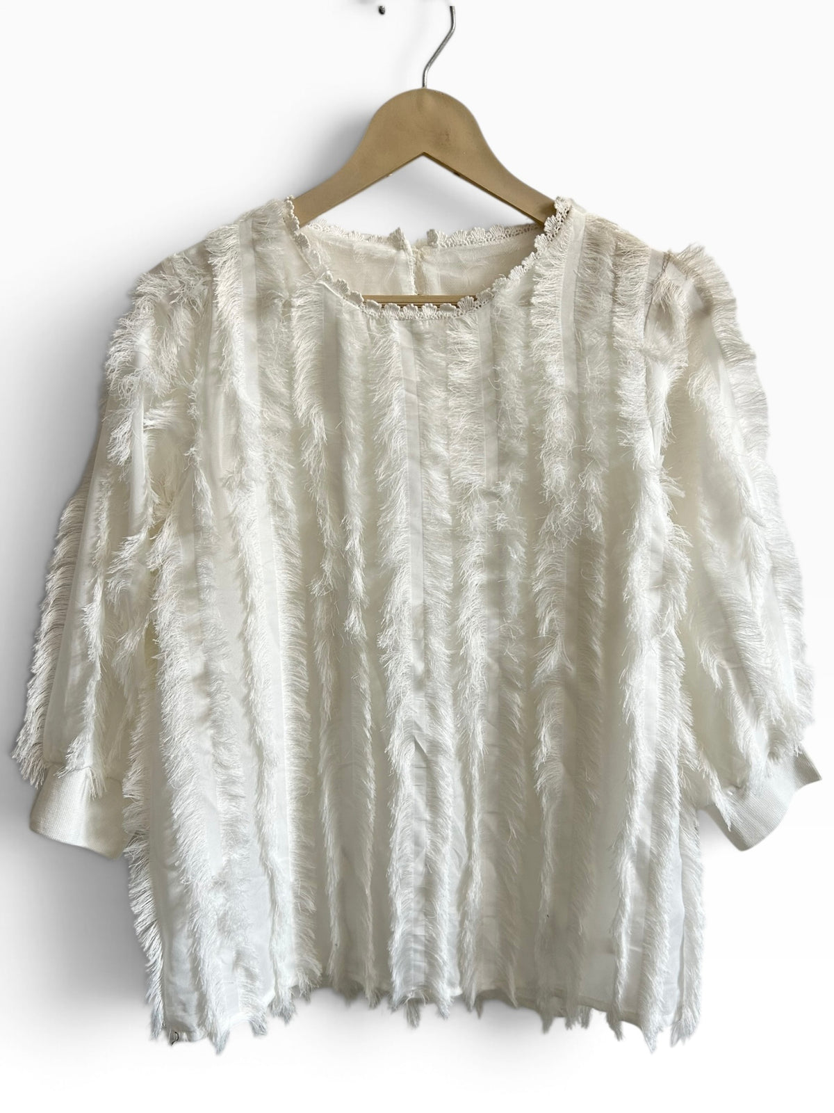 White Fringe Top: 38”