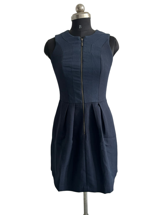 Navy Blue Zipper Dress