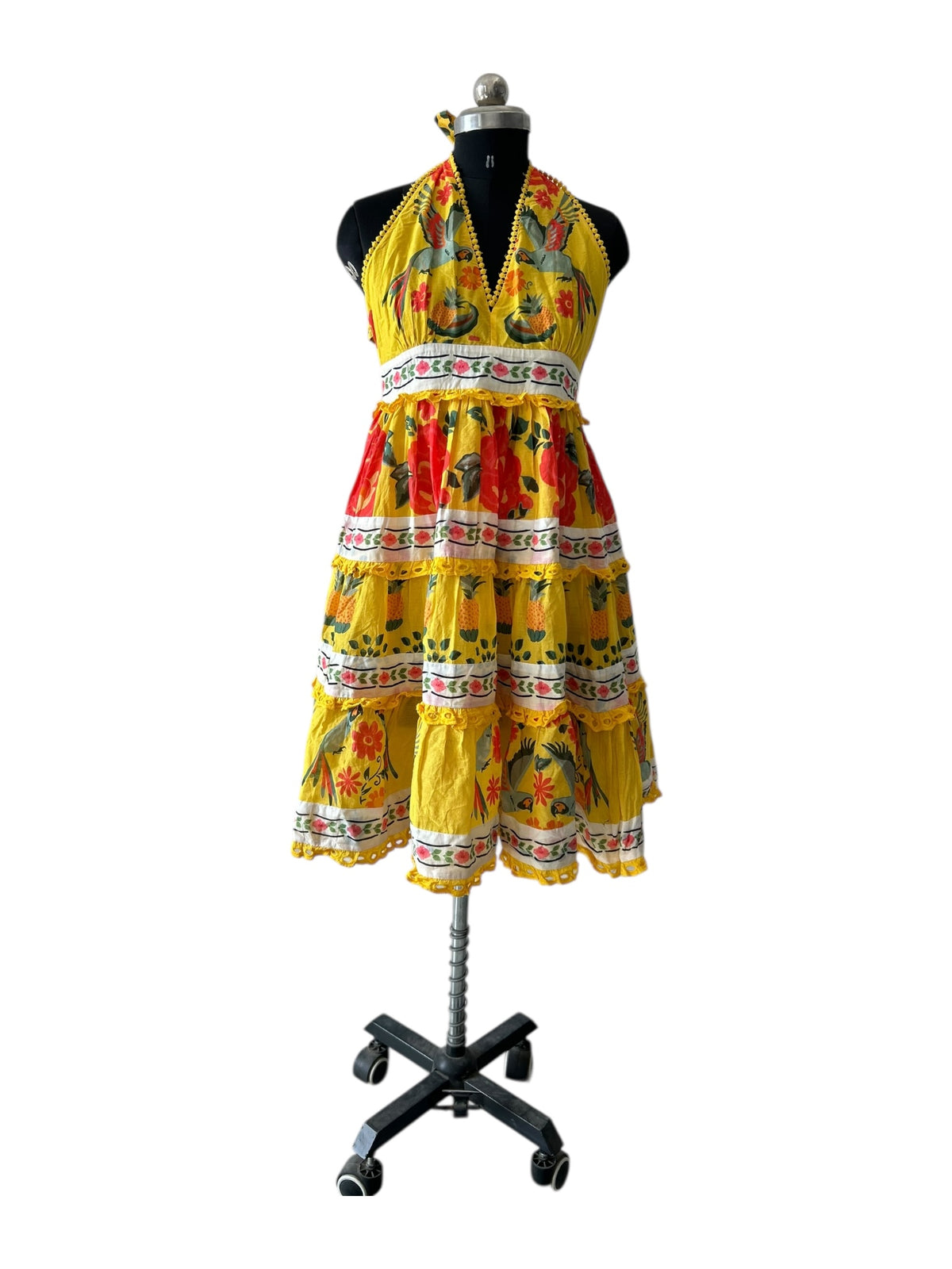 Halterneck Yellow Dress: 36”