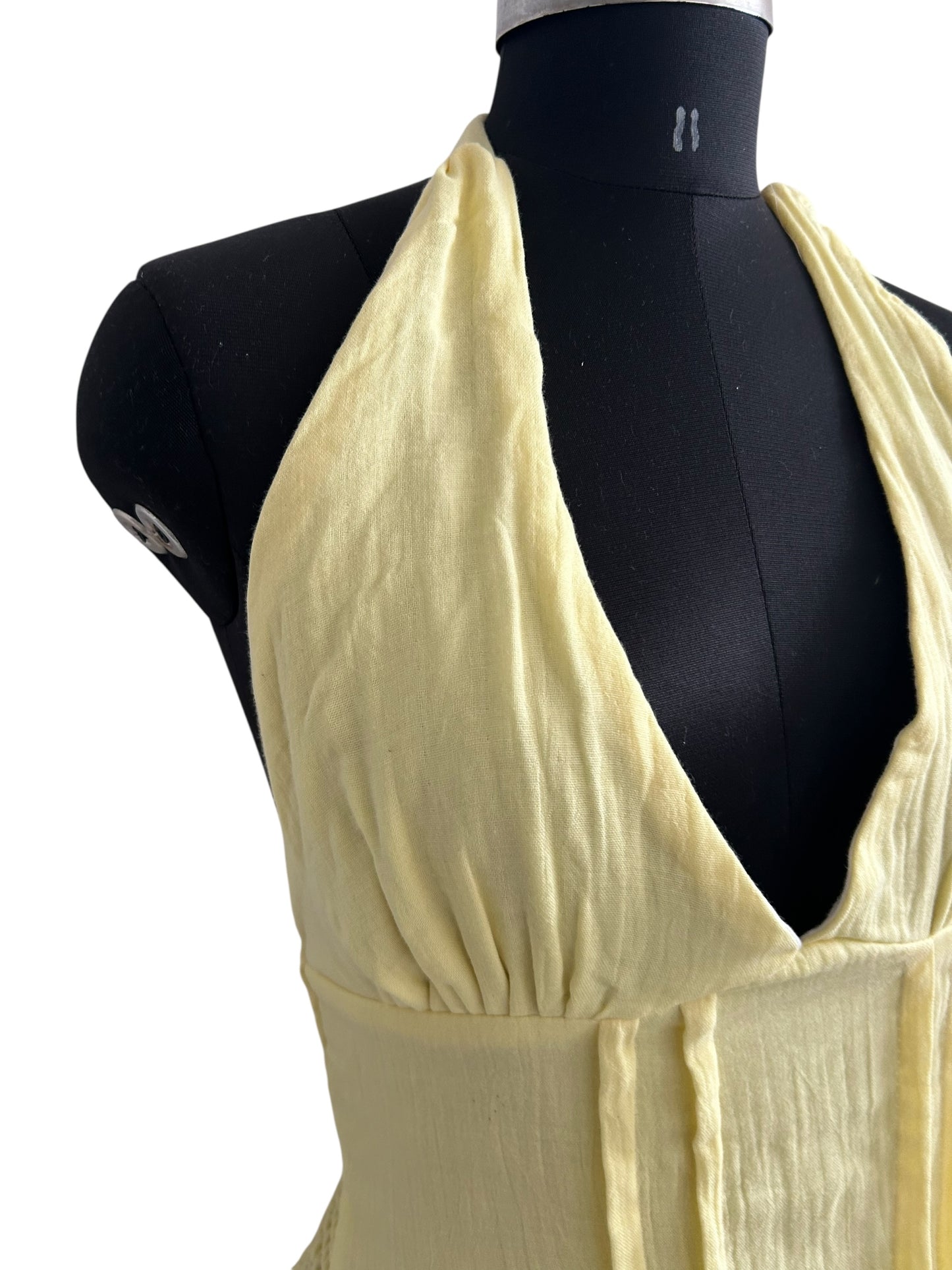 Butter Yellow Halterneck Dress