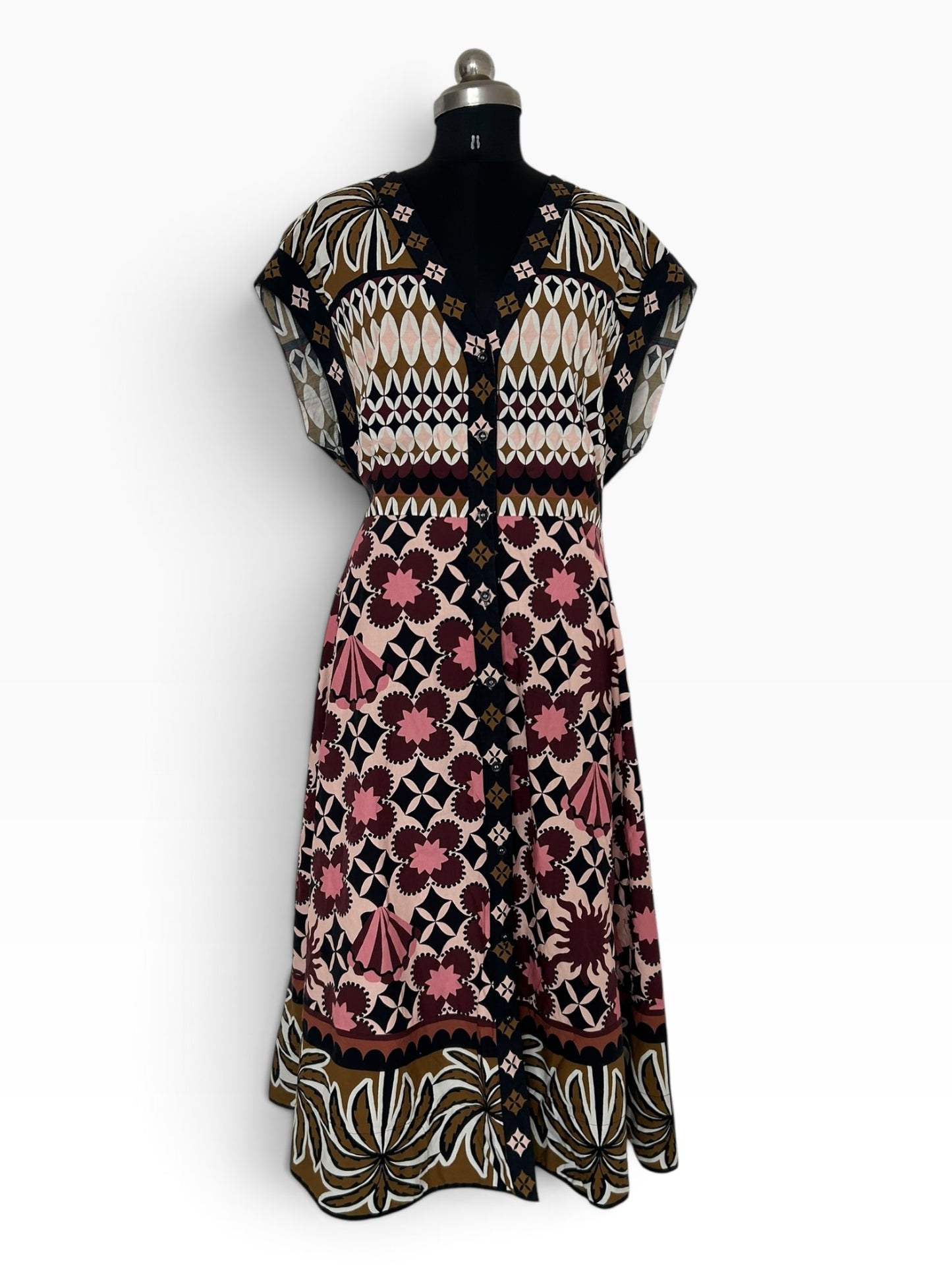 Tropical mosaic shirtdress