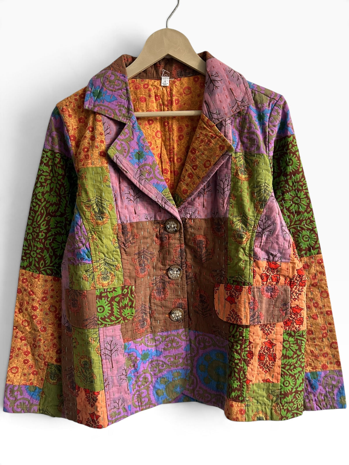 Kantha Cotton Patchwork Jacket: 42”