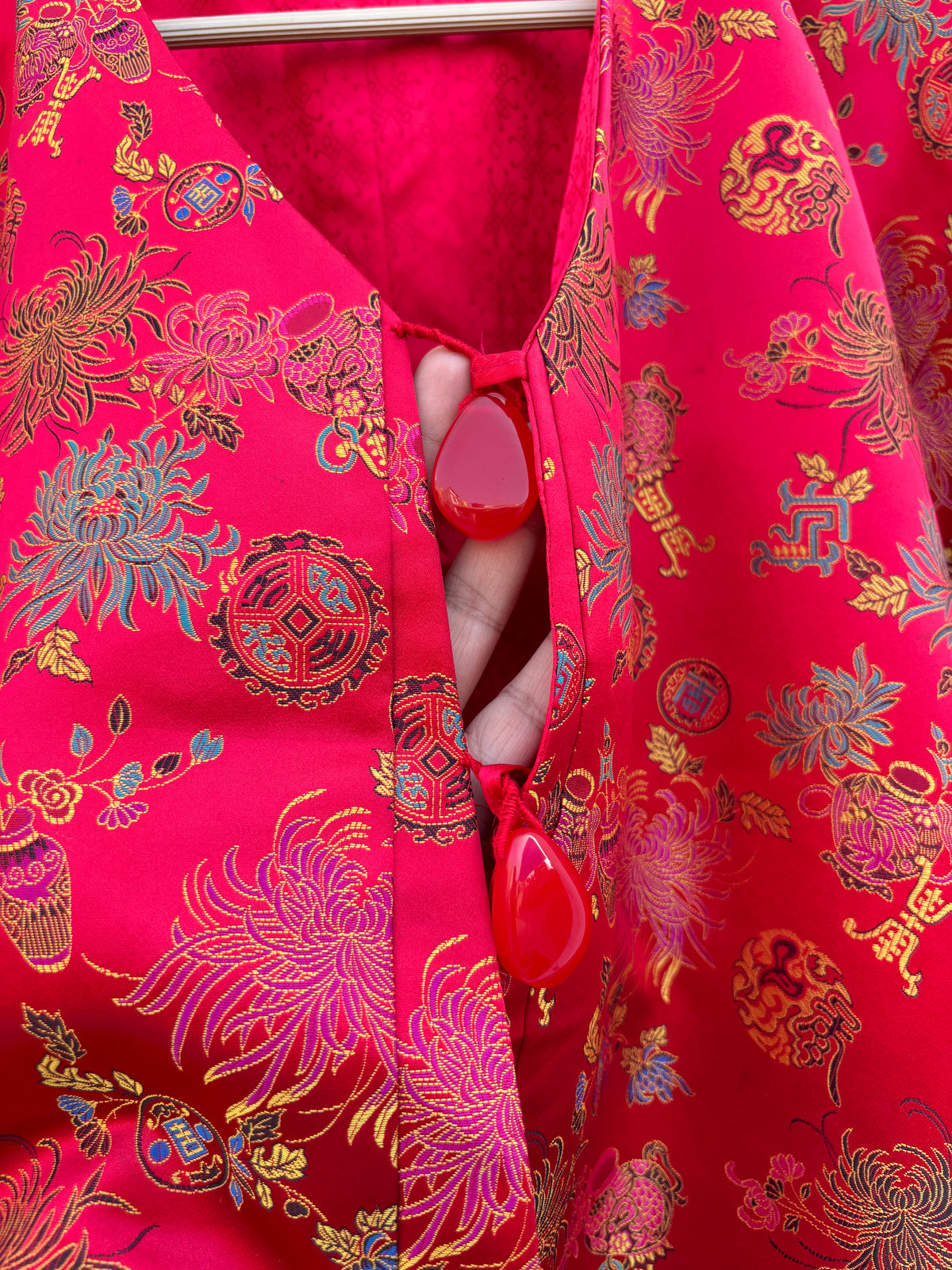 Floral Vintage Red Jacket: 42”