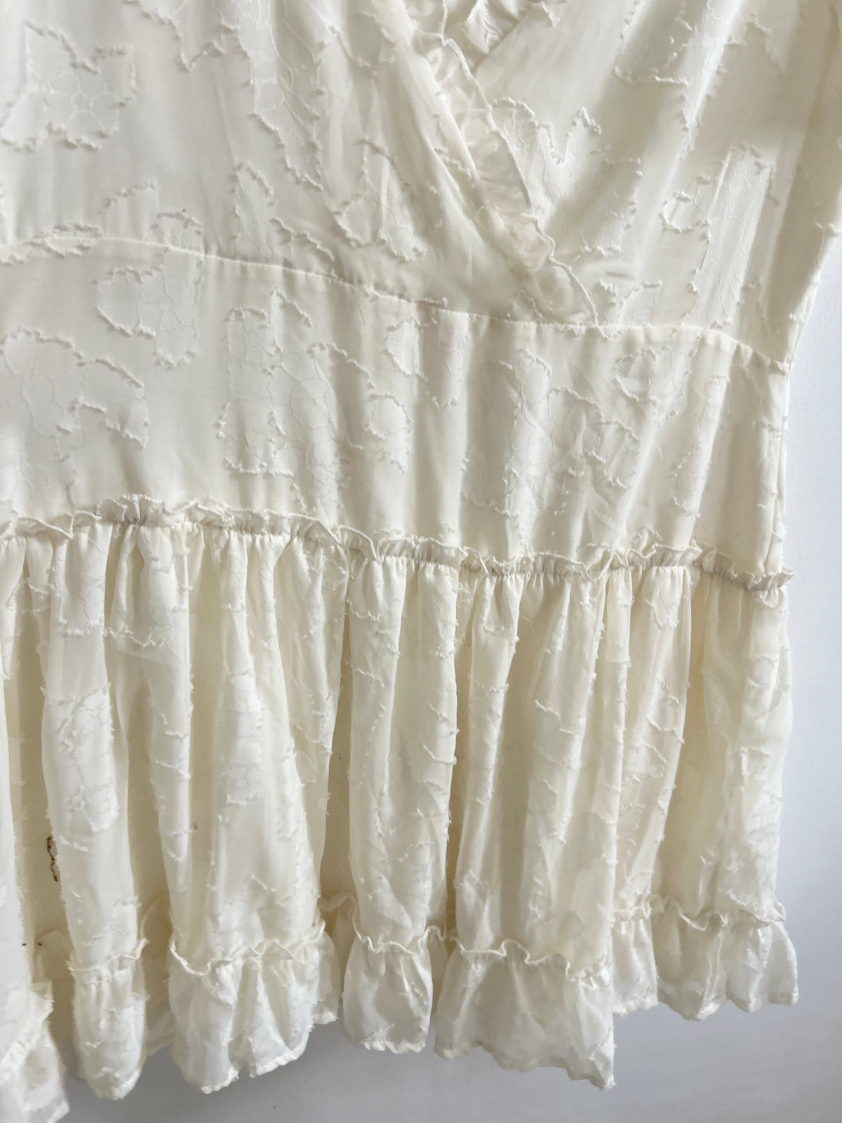 White Ruffle Dress: 44”