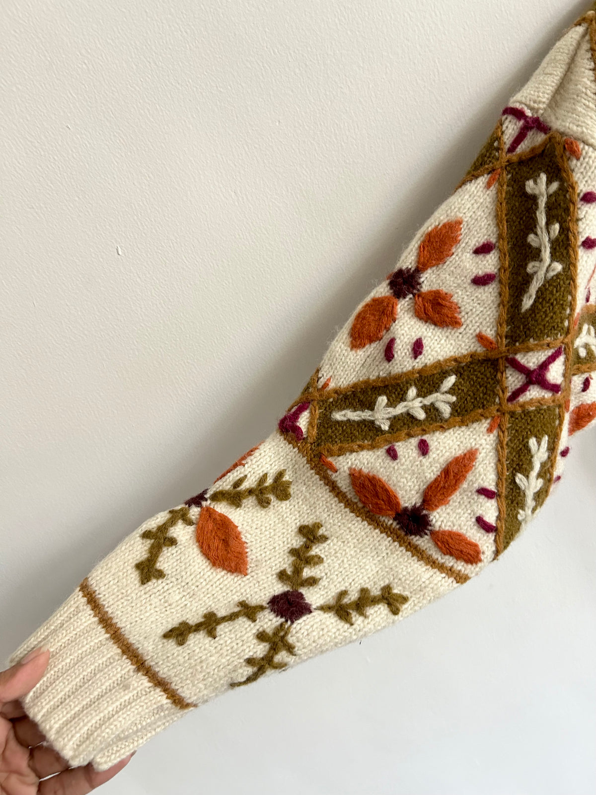 Vintage Earth Tone Geometric Knit Sweater