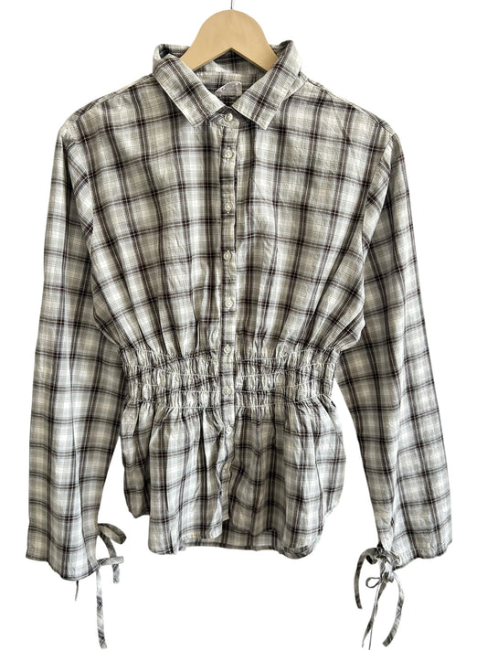 Striped Shirred Waist Shirt