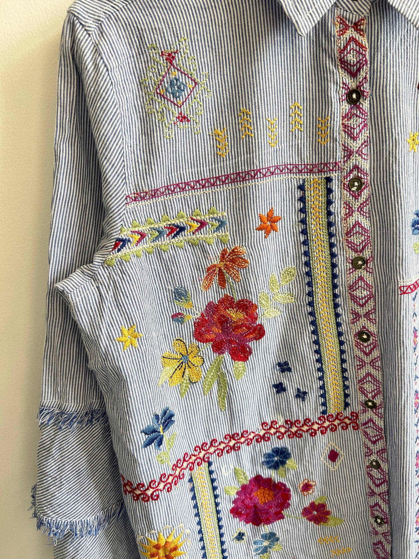 Striped Embroidered Shirt