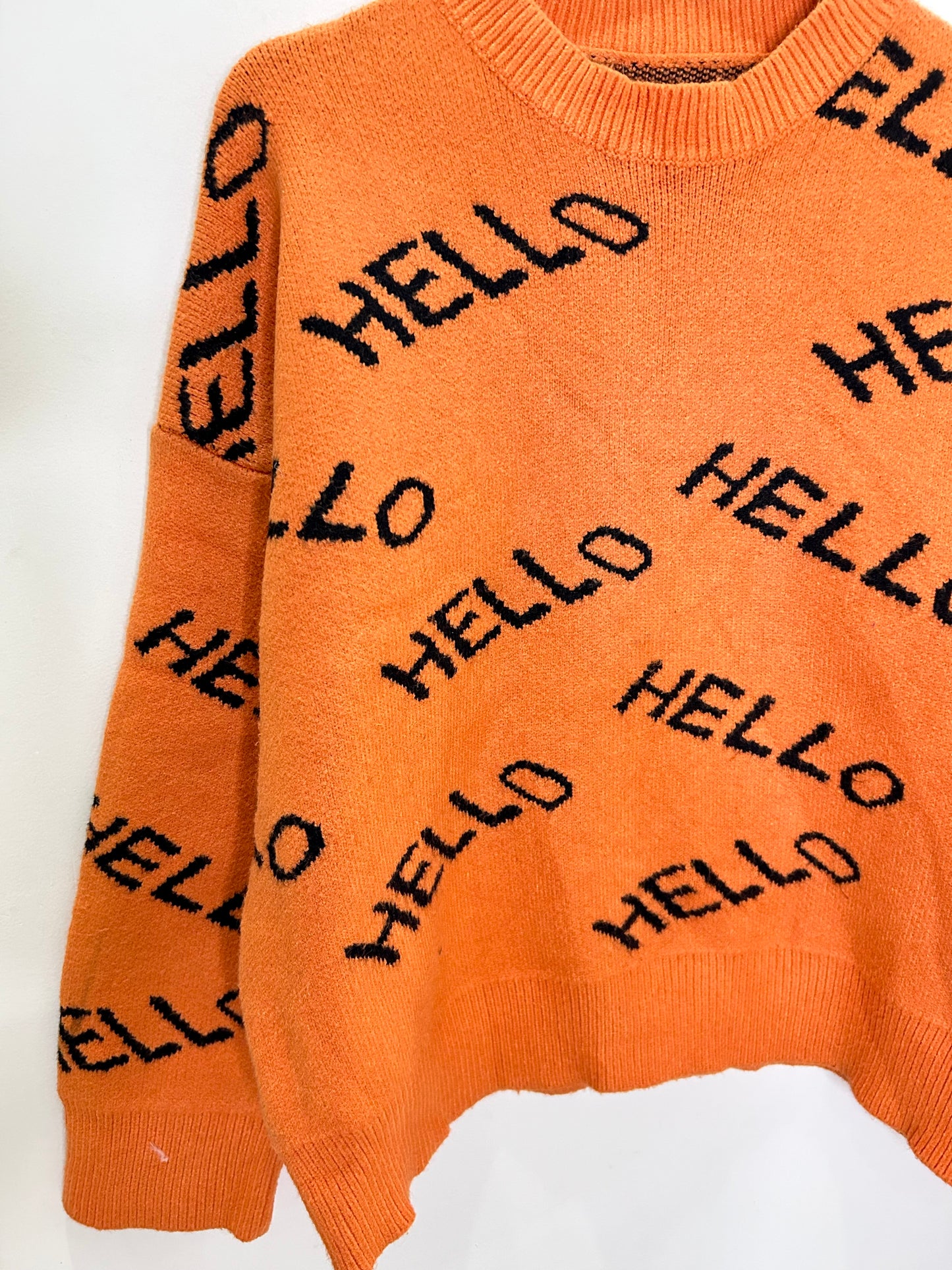Orange Hello Sweater