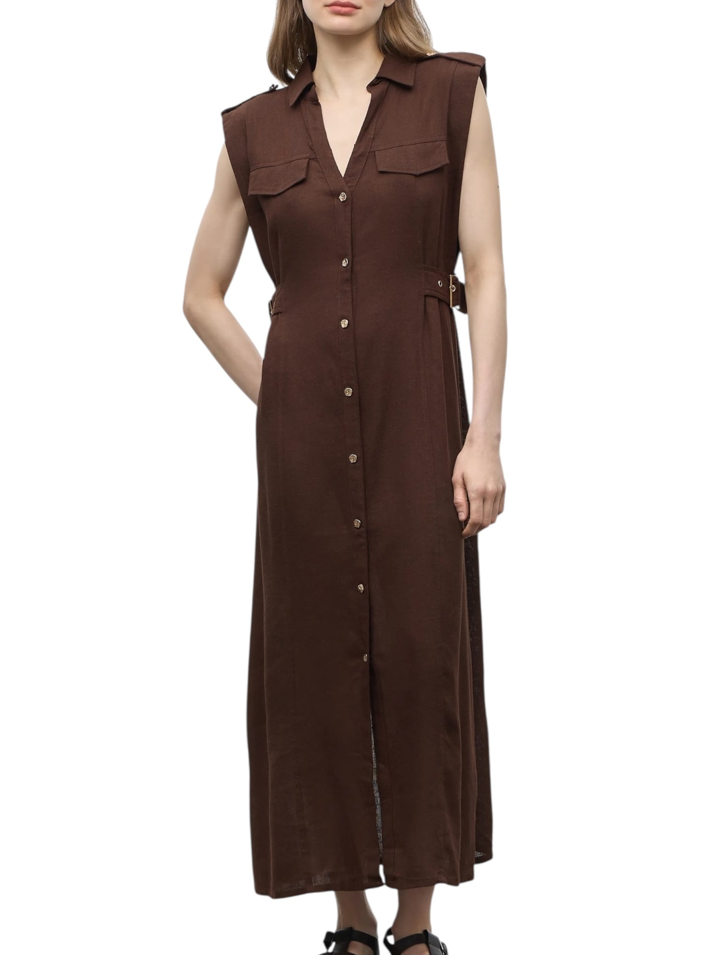 MAAG Linen Belted Dress