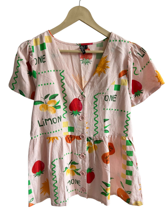 Cotton Fruity Peplum Top