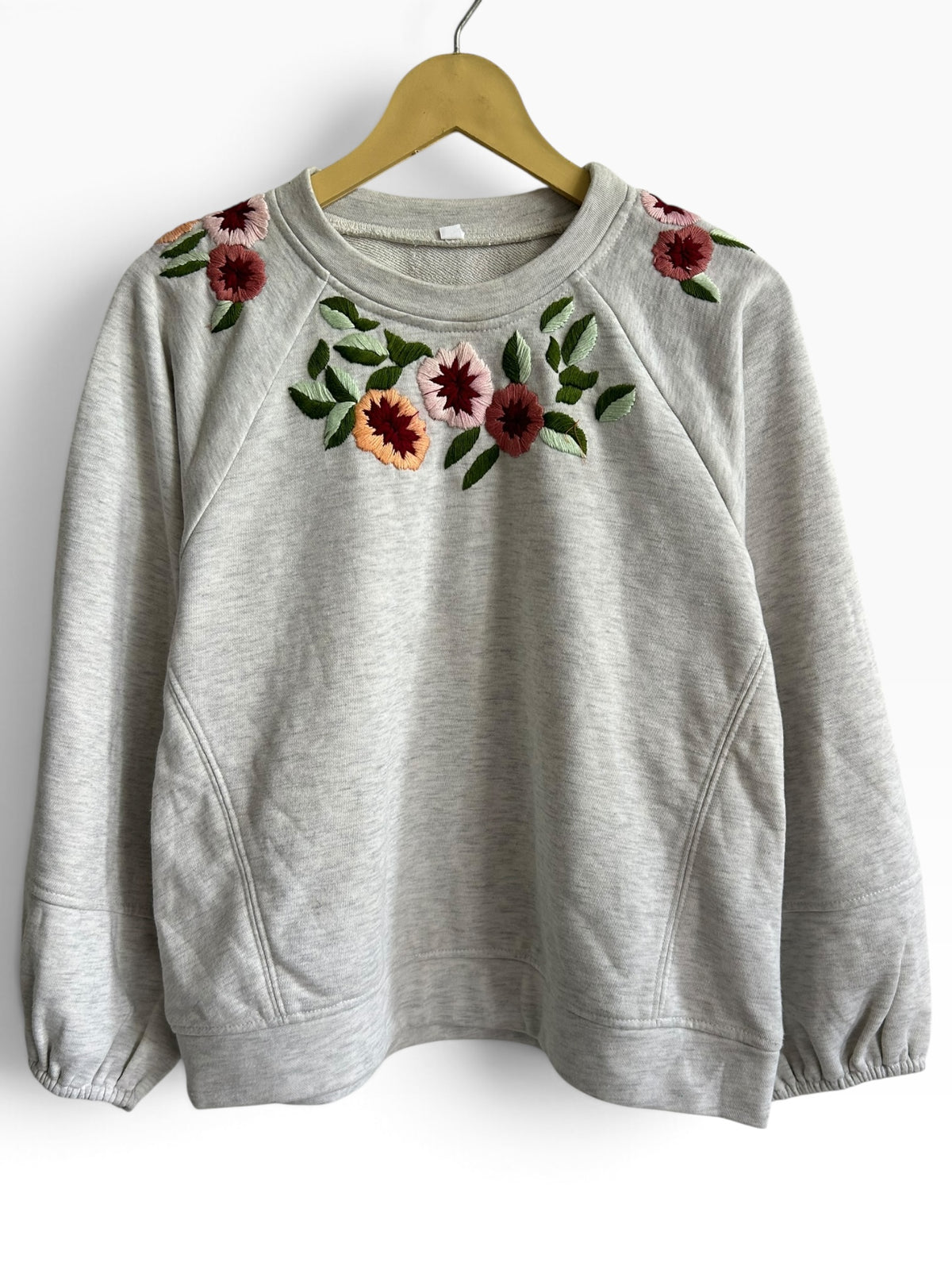 Floral Embroidered Sweater: 38”