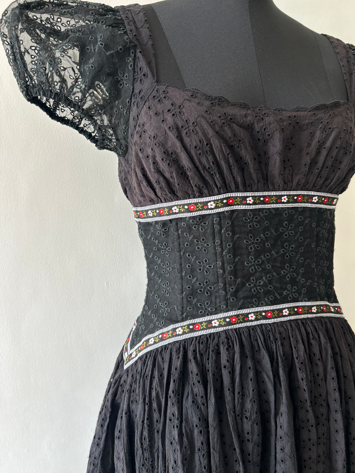 Black Floral Dress: 34”