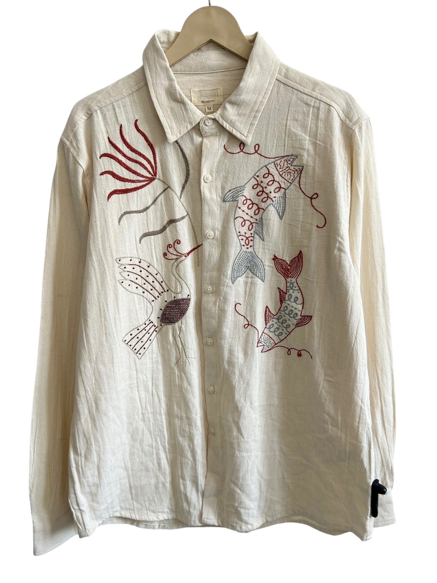 Cotton Fish Embroidered Shirt