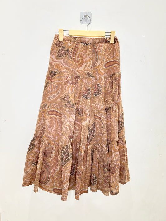 Brown Paisley Skirt