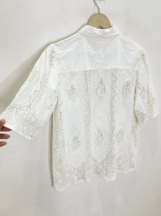 White Lace Cotton Shirt