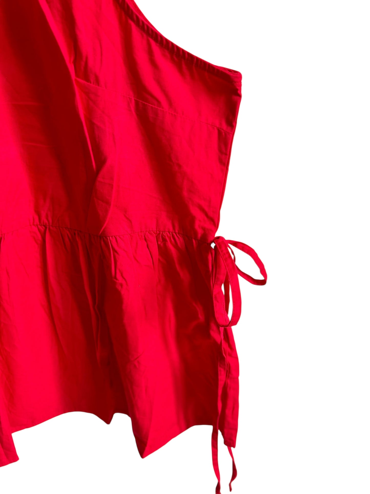 BOOHOO Red Peplum Top