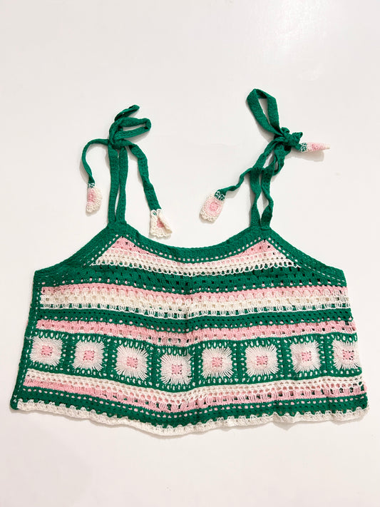 Floral Crochet Top: Bust-36” TO 40”