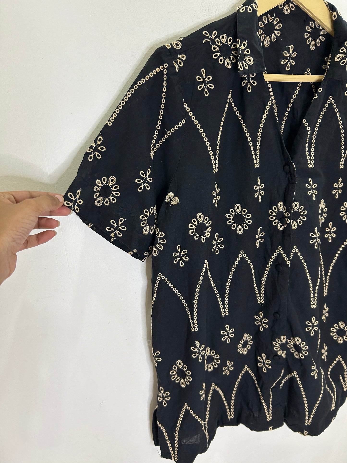 Black Embroidered Shirt