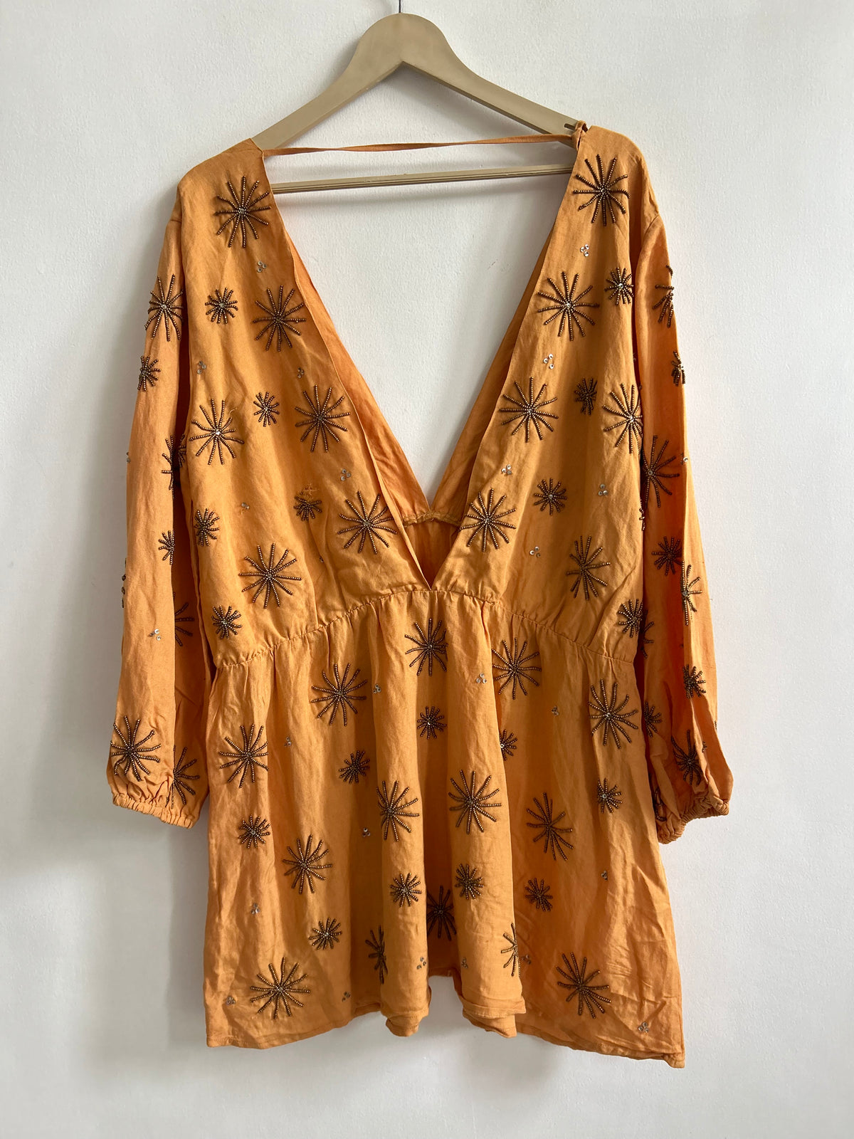 Embellished Cotton Dress: 44”
