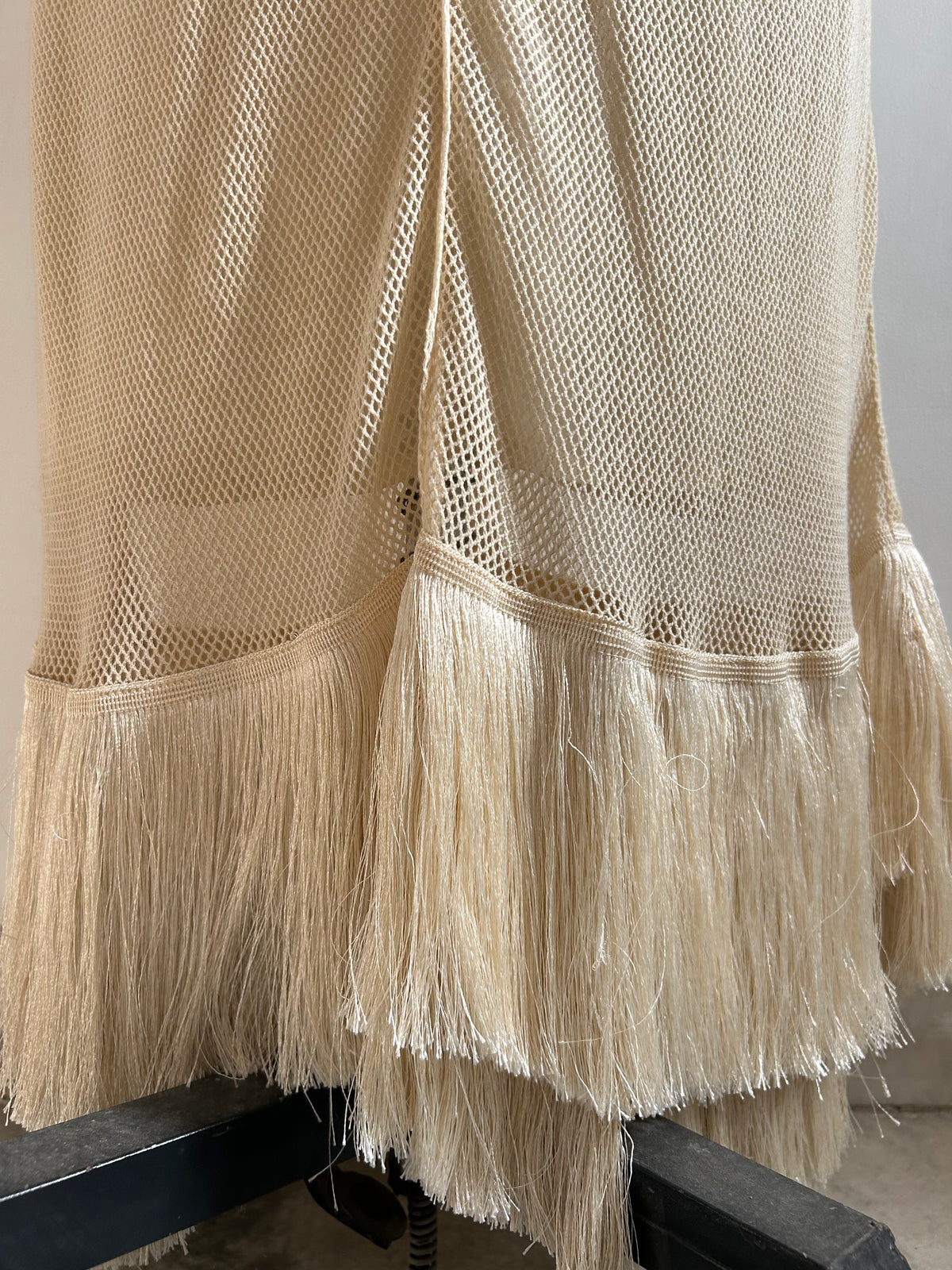 Beige Crochet Tassel Dress