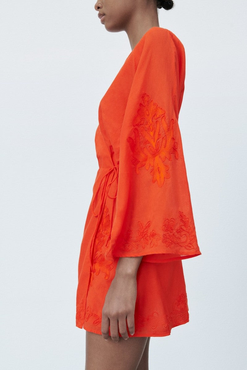 Orange ZARA Wrap Dress