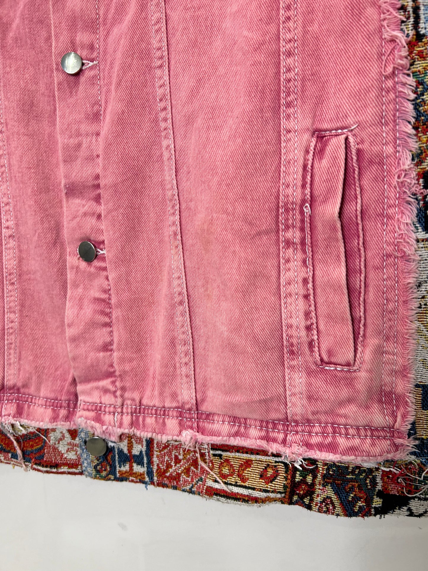 Pink Denim Jacquard Jacket