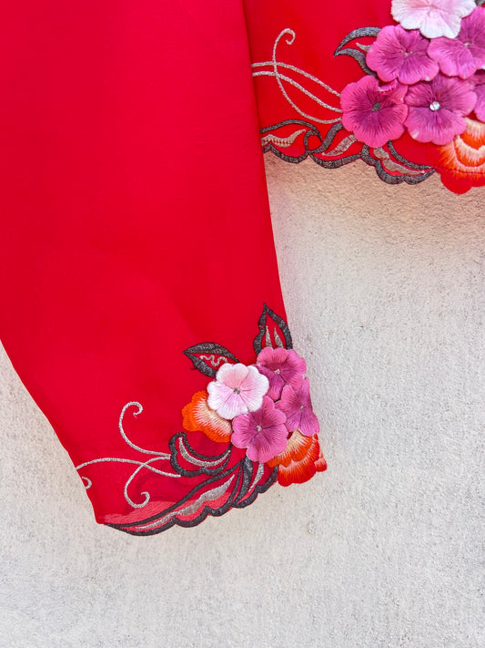 Red Floral Jacket: 32”