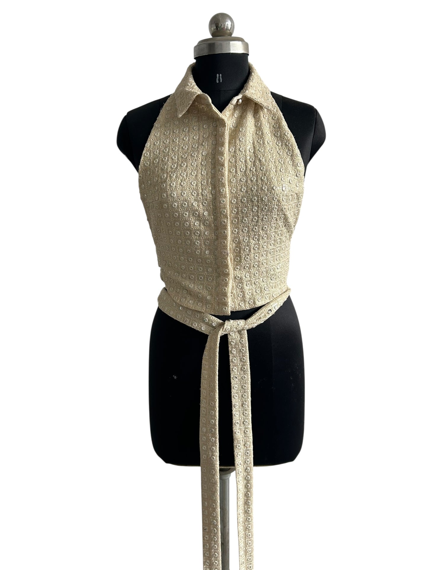 Textured Top with Tie Detailing