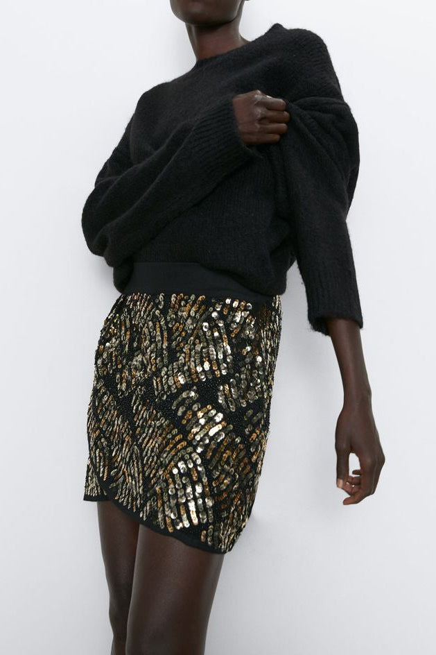 ZARA Sequinned Skirt
