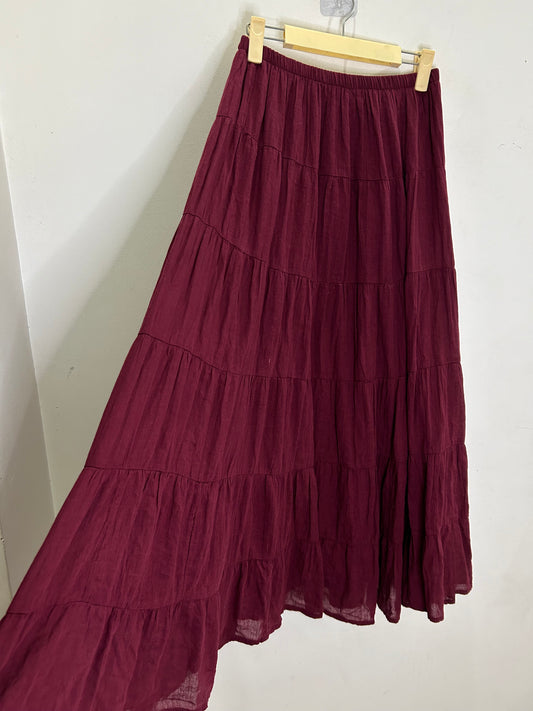 Cherry Red Cotton Skirt