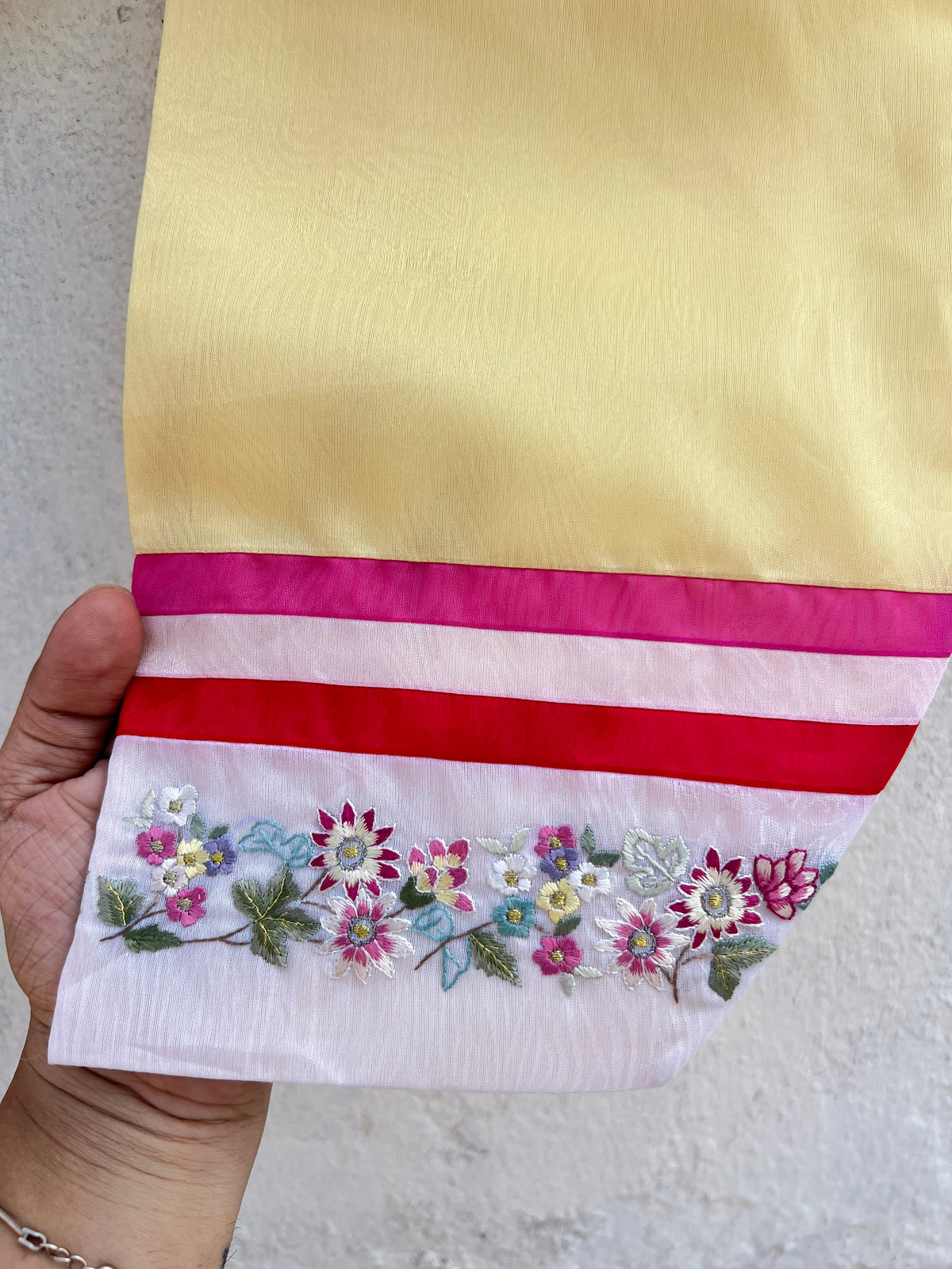 Yellow Floral Hanbok Jacket: 34”