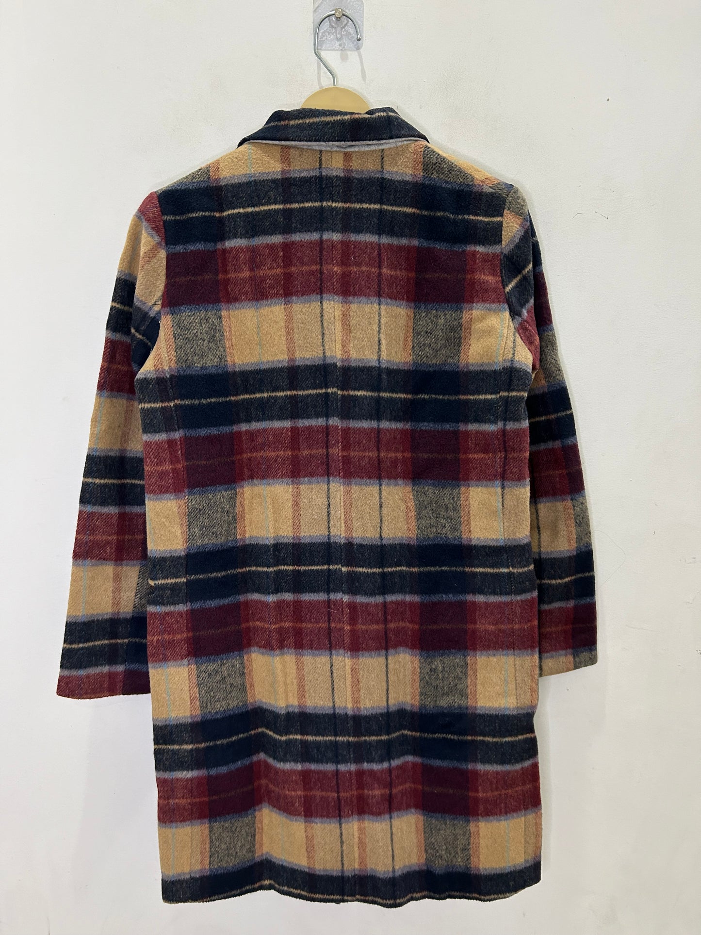 Plaid Wool Blend Coat