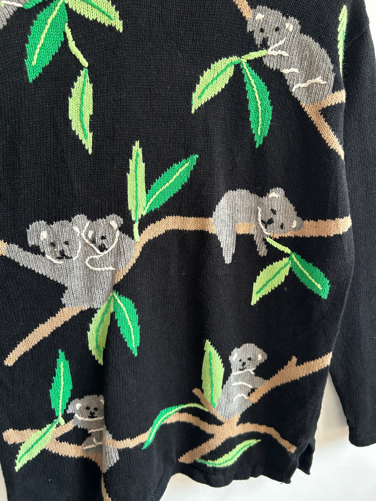 Koala Bear Knit Black Sweater